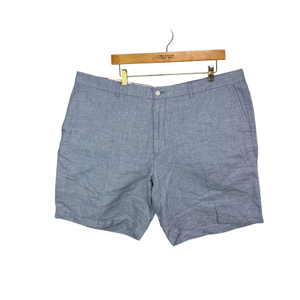 Peter Millar Crown Cool Linen Shorts Mens 42 Plaza Blue MS19B10 NWT